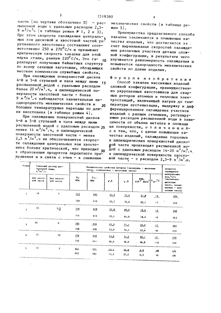 Способ закалки массивных изделий сложной конфигурации (патент 1518390)