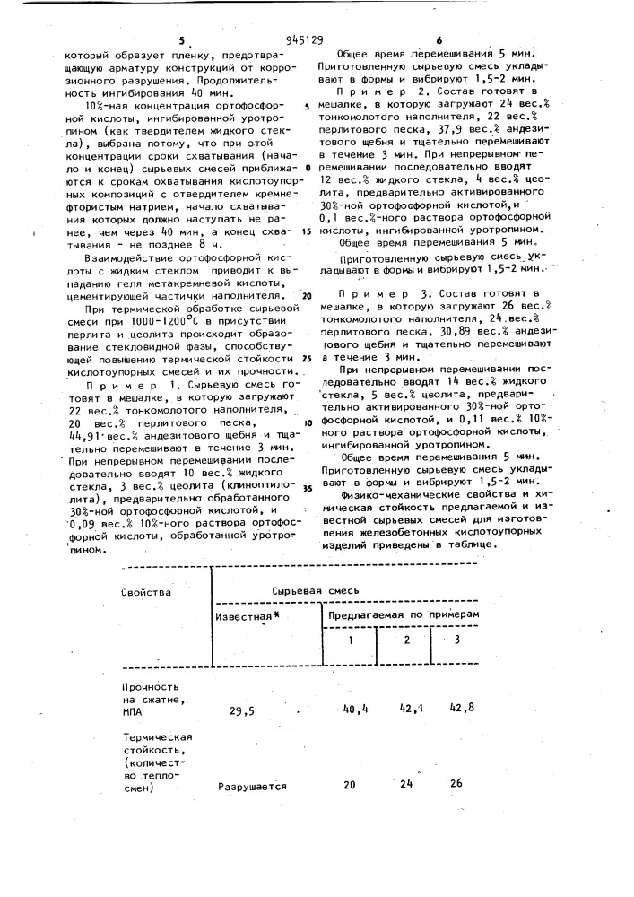 Сырьевая смесь для изготовления бетонных и железобетонных изделий (патент 945129)