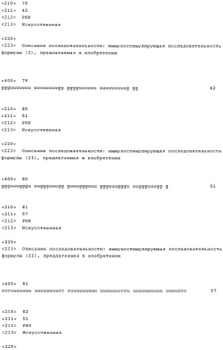 Нуклеиновая кислота формулы (i): glxmgn или (ii): glxmgn, предназначенная для применения прежде всего в качестве иммуностимулятора/адъюванта (патент 2487938)