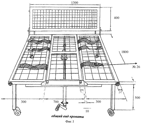 Функциональная кровать по уходу за больными (патент 2403002)