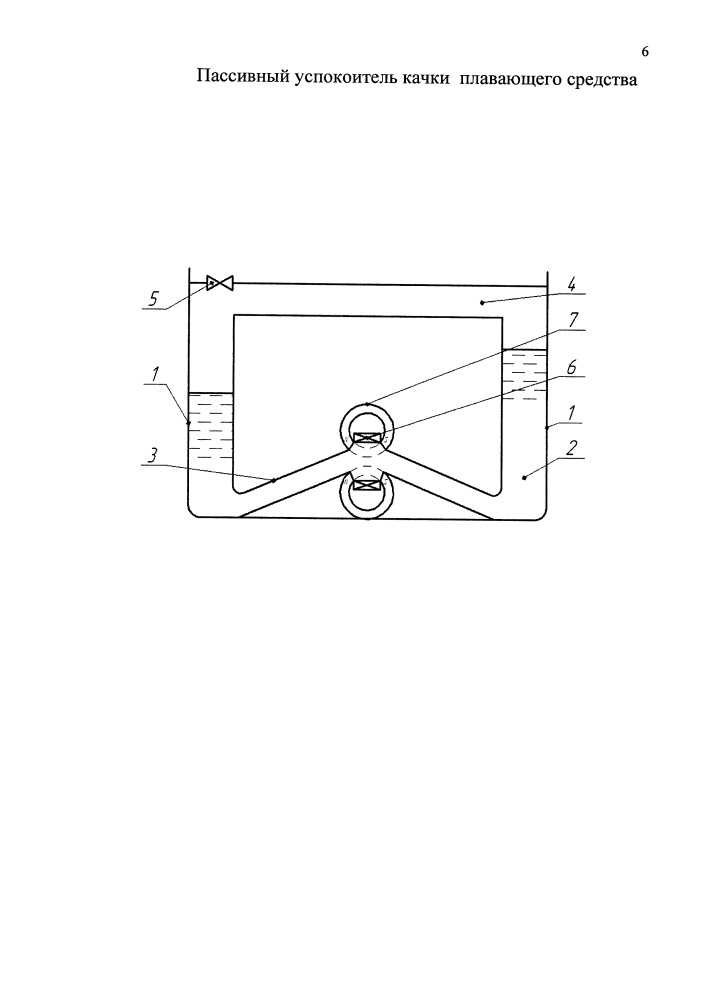Пассивный успокоитель качки плавающего средства (патент 2656744)