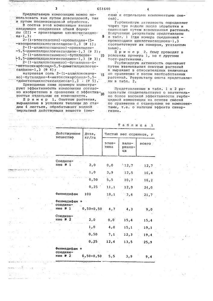 Гирбицидная композиция (патент 651640)