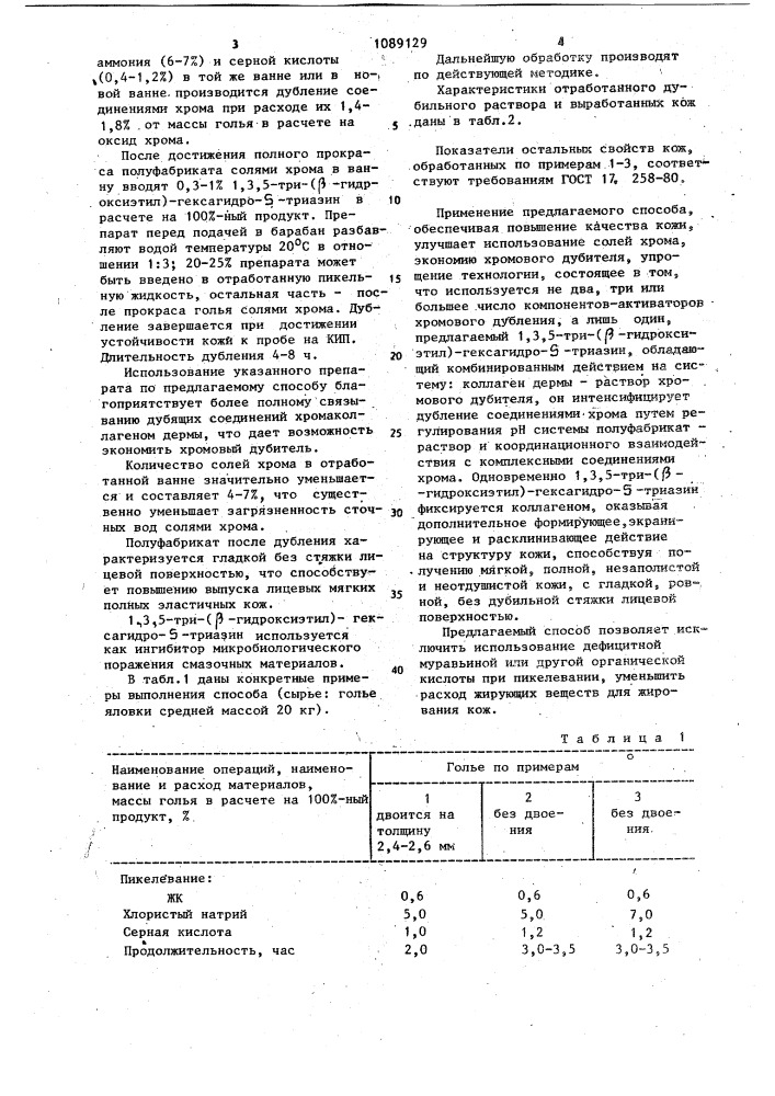 Способ выработки кожи (патент 1089129)