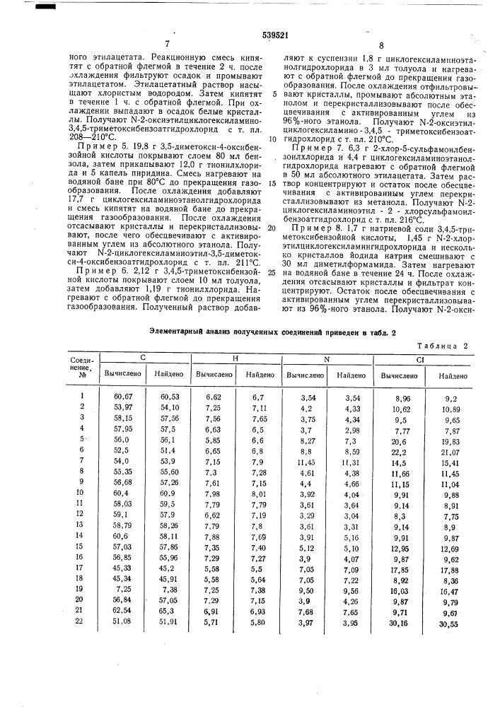 Способ получения аминоэфиров или их солей (патент 539521)