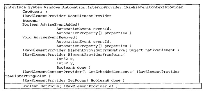 Классы структур автоматизации пользовательского интерфейса и интерфейсы (патент 2336557)