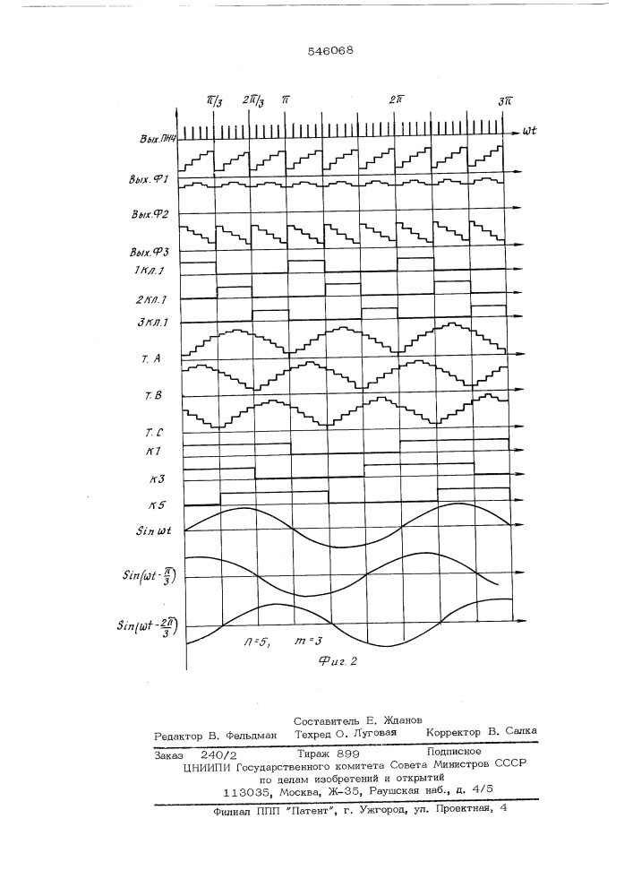 Устройство формирования -фазной системы напряжений (патент 546068)