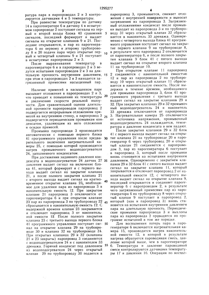 Устройство для испытания паропроводов на прочность (патент 1295277)