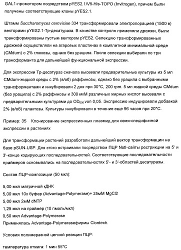 Способ получения полиненасыщенных жирных кислот в трансгенных растениях (патент 2449007)