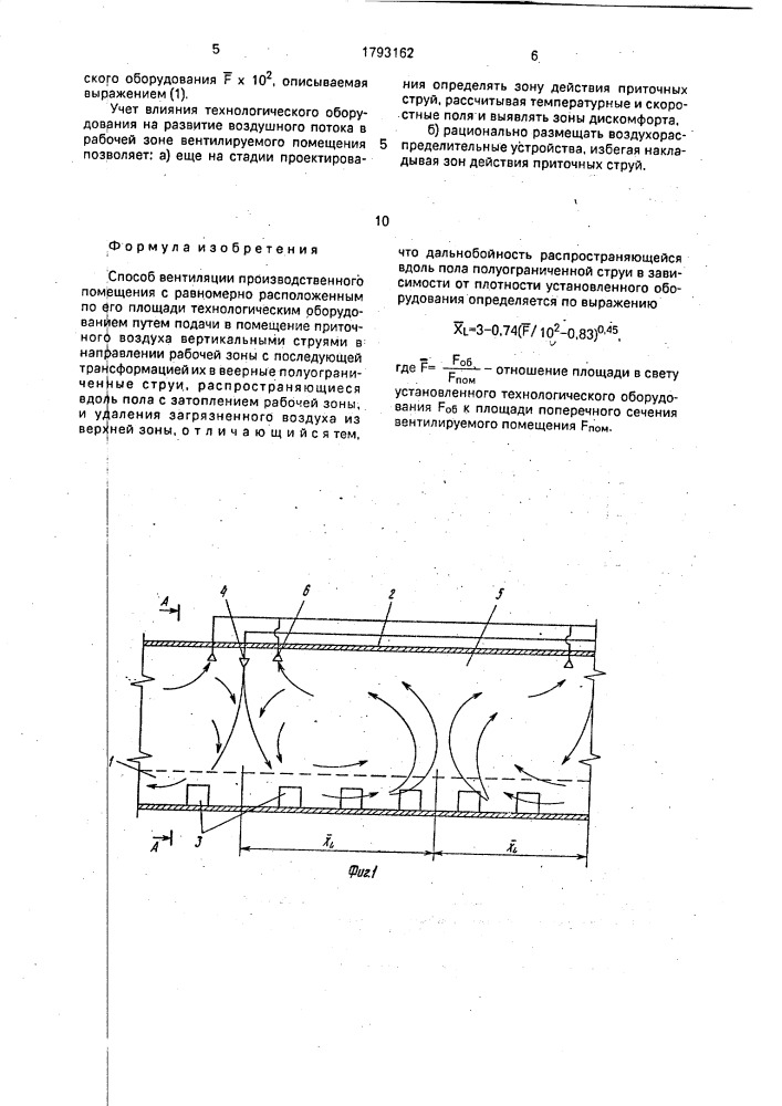 Способ вентиляции производственного помещения (патент 1793162)