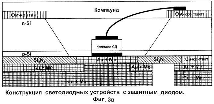 Светодиодное полупроводниковое устройство в корпусе для поверхностного монтажа (патент 2267188)