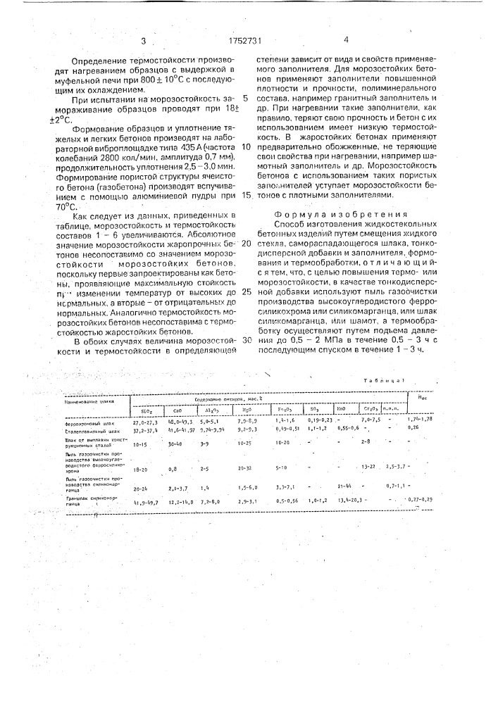 Способ изготовления жидкостекольных бетонных изделий (патент 1752731)