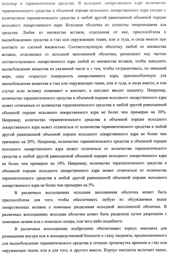 Лекарственные ядра для замедленного высвобождения терапевтических средств (патент 2478366)