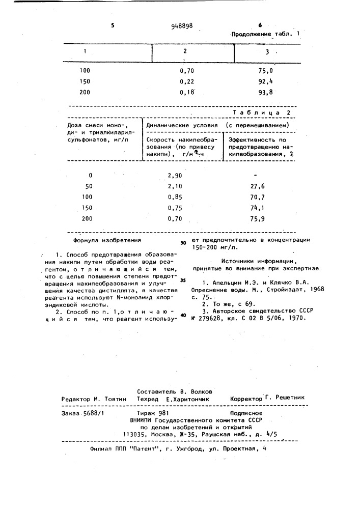 Способ предотвращения образования накипи (патент 948898)