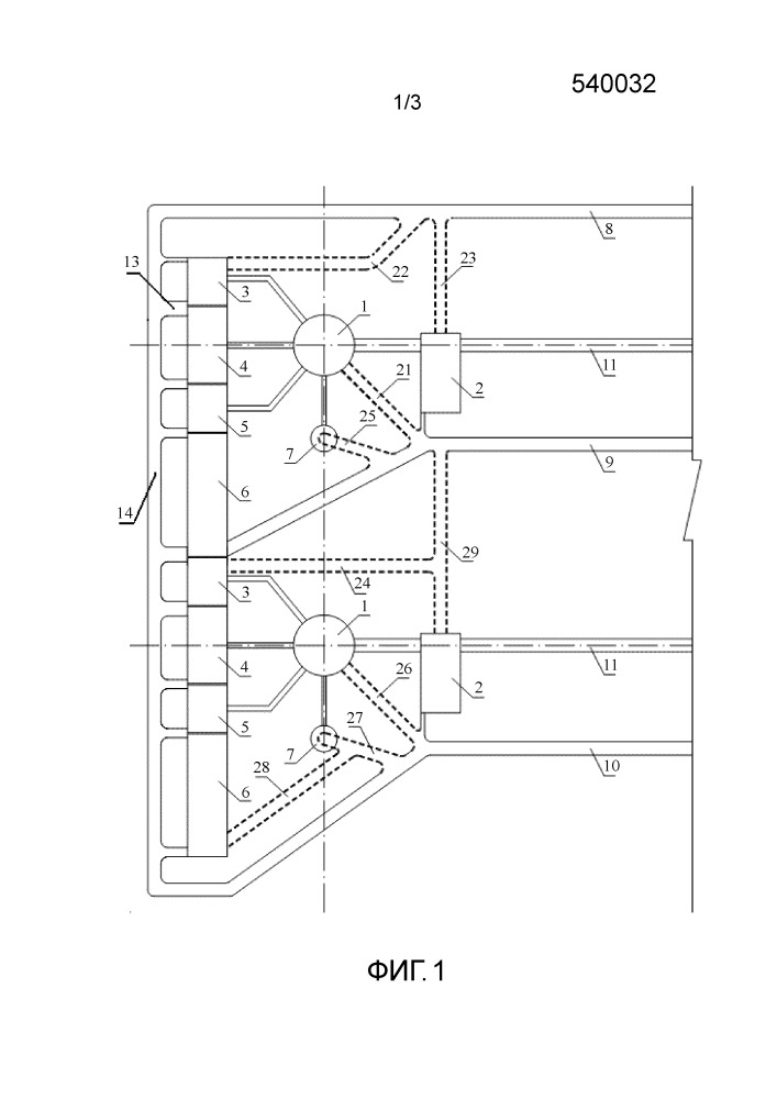 Схема строительства группы подземных выработок для установок радиационной части подземной атомной электростанции, расположенной перпендикулярно направлению вглубь горы (патент 2648775)