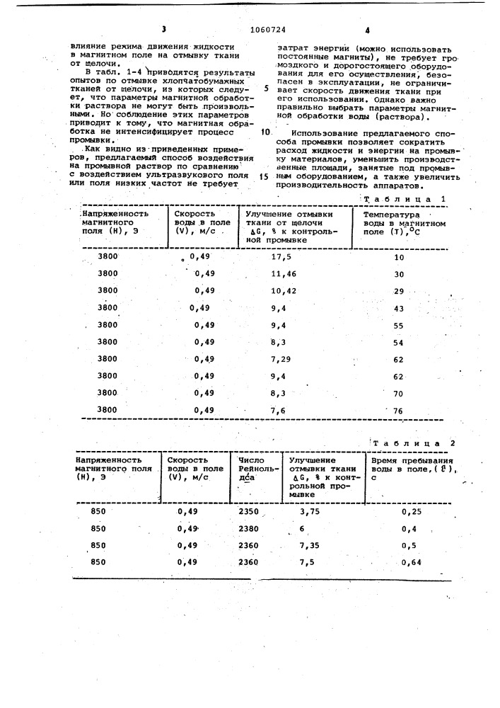 Способ обработки водного раствора для промывки хлопчатобумажных тканей (патент 1060724)