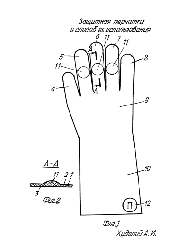 Защитная перчатка и способ ее использования (патент 2579718)