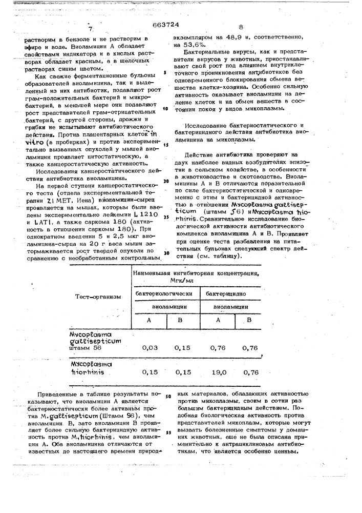 Способ получения антибиотика (патент 663724)