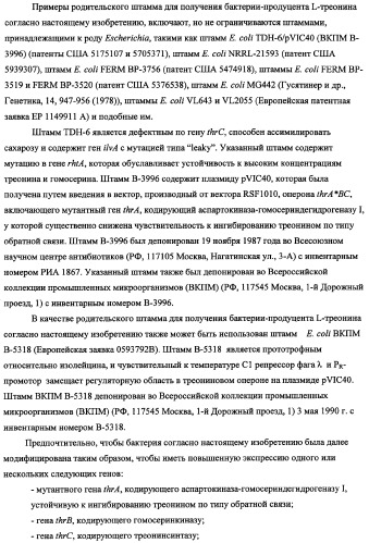 Способ получения l-треонина с использованием бактерии, принадлежащей к роду escherichia, в которой инактивирован оперон rspab (патент 2337961)