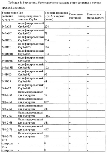 Модифицированные токсины cry3a и кодирующие их нуклеотидные последовательности (патент 2314345)