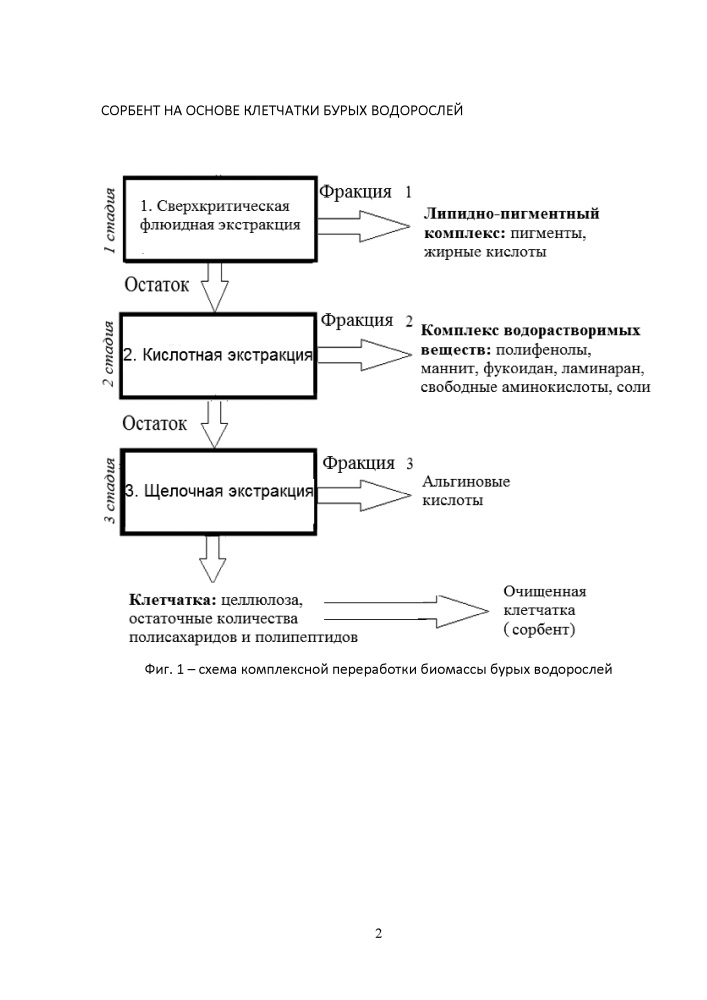Сорбент на основе клетчатки бурых водорослей (патент 2637436)