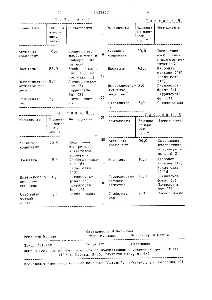 Гербицидная композиция в форме смачивающегося порошка (патент 1528327)