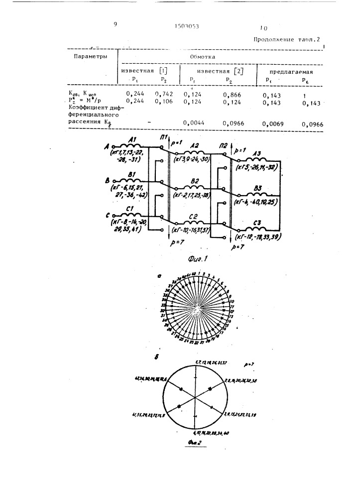 Трехфазная полюсопереключаемая обмотка на 1 и 7 пар полюсов (патент 1503053)