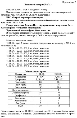 Способ терапии острого коронарного синдрома (патент 2294197)