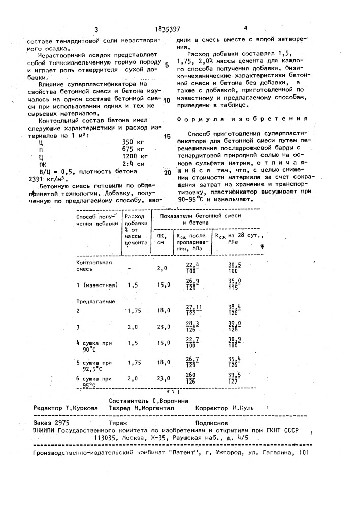 Способ приготовления суперпластификатора (патент 1835397)