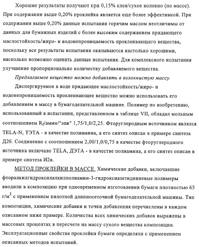 Придающее маслостойкость/жиро- и водонепроницаемость проклеивающее вещество для обработки целлюлозных материалов (патент 2325407)