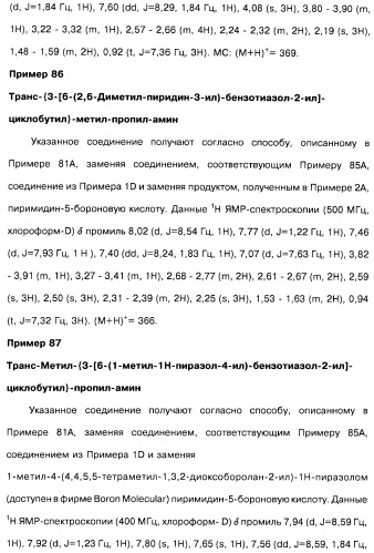 Производные бензотиазолциклобутиламина в качестве лигандов гистаминовых h3-рецепторов, фармацевтическая композиция на их основе, способ селективной модуляции эффектов гистаминовых h3-рецепторов и способ лечения состояния или нарушения, модулируемого гистаминовыми h3-рецепторами (патент 2487130)