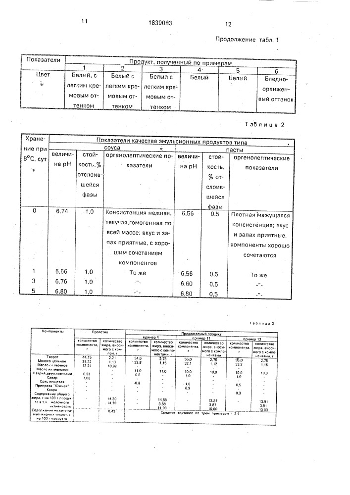 Эмульсионный белково-жировой продукт (патент 1839083)
