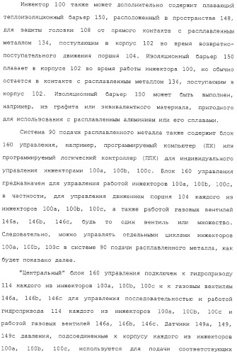 Система непрерывной подачи расплавленного металла под давлением и способ формовки непрерывных металлических изделий (патент 2313413)