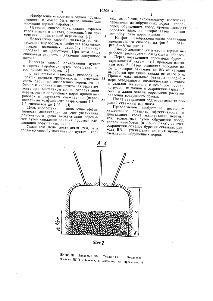 Способ локализации пустот и горных выработок (патент 1059213)