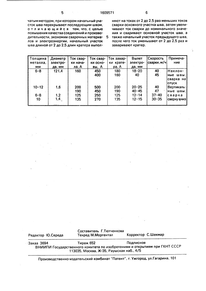 Способ дуговой сварки (патент 1609571)