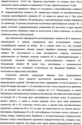 Устройство для раскатывания пищевого продукта, штампующий механизм и устройство для изготовления полуфабрикатов изделий из теста с начинкой (варианты) (патент 2366182)