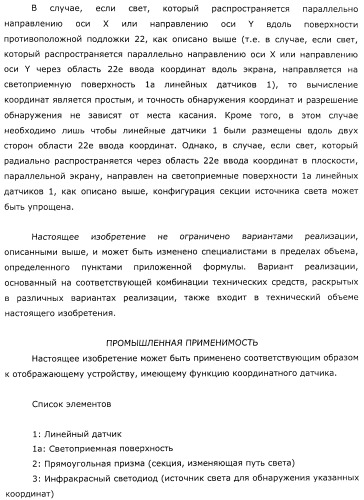 Координатный датчик, электронное устройство, отображающее устройство и светоприемный блок (патент 2491606)