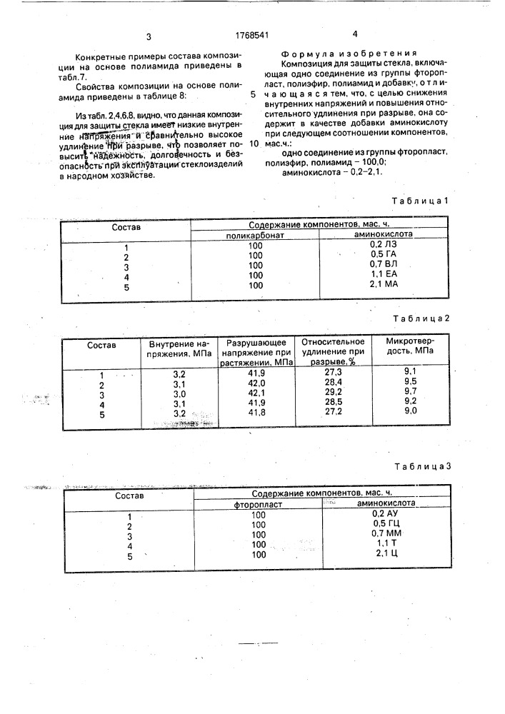 Композиция для защиты стекла (патент 1768541)