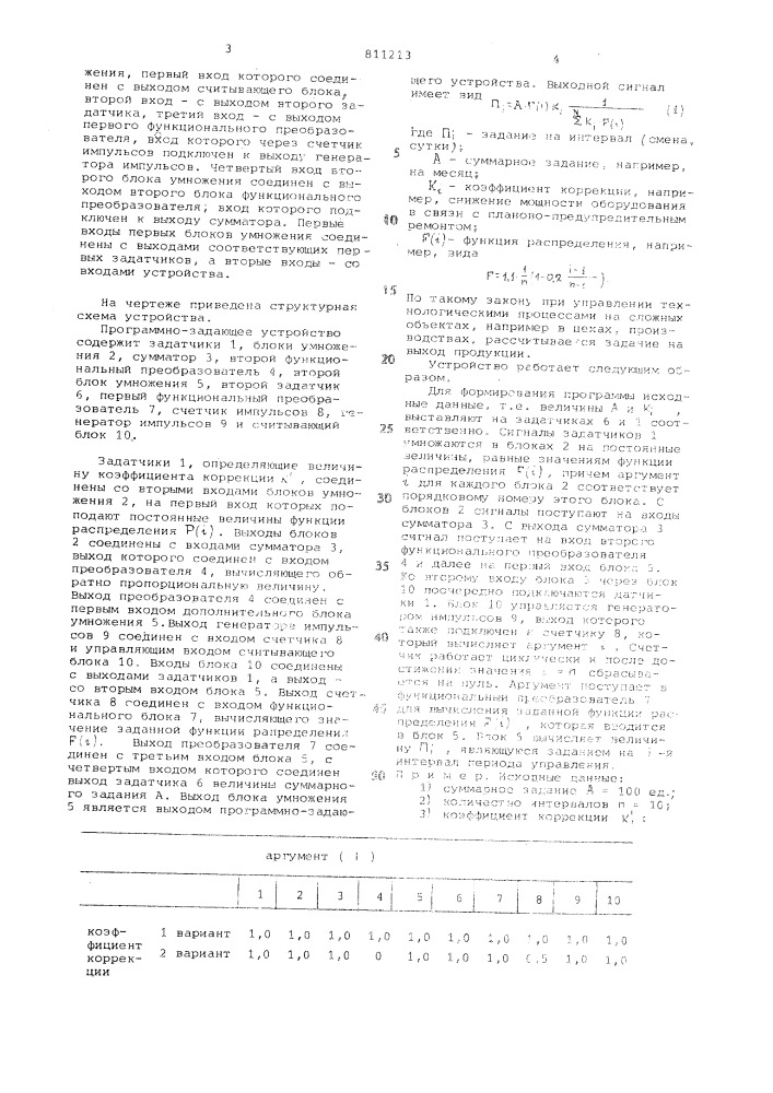 Программно-задающее устройство (патент 811213)