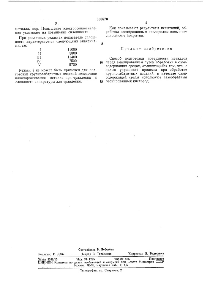 Способ подготовки поверхности металлов перед эмалированием (патент 350870)