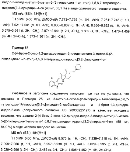 Производные пирроло[3,2-c]пиридин-4-он 2-индолинона в качестве ингибиторов протеинкиназы (патент 2410387)