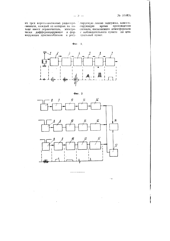 Способ определения местоположения грозовых очагов и устройство для его осуществления (патент 104676)
