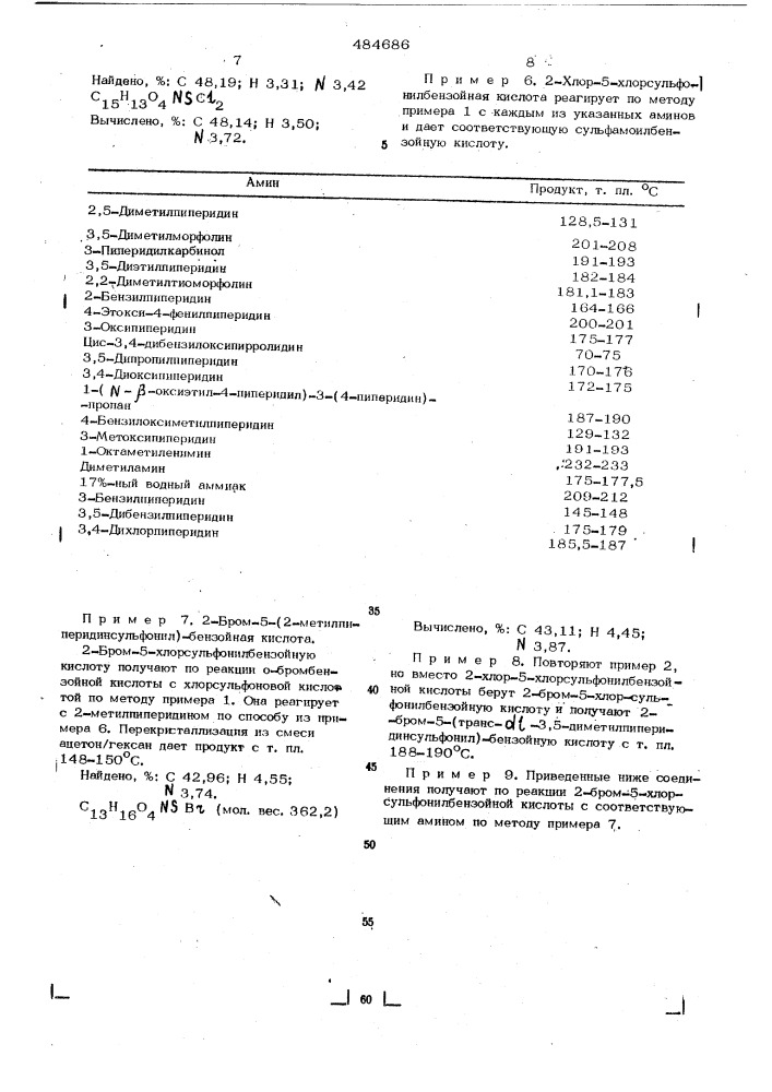 Способ получения 2-замещенных 5-сульфамоилбензойных кислот (патент 484686)