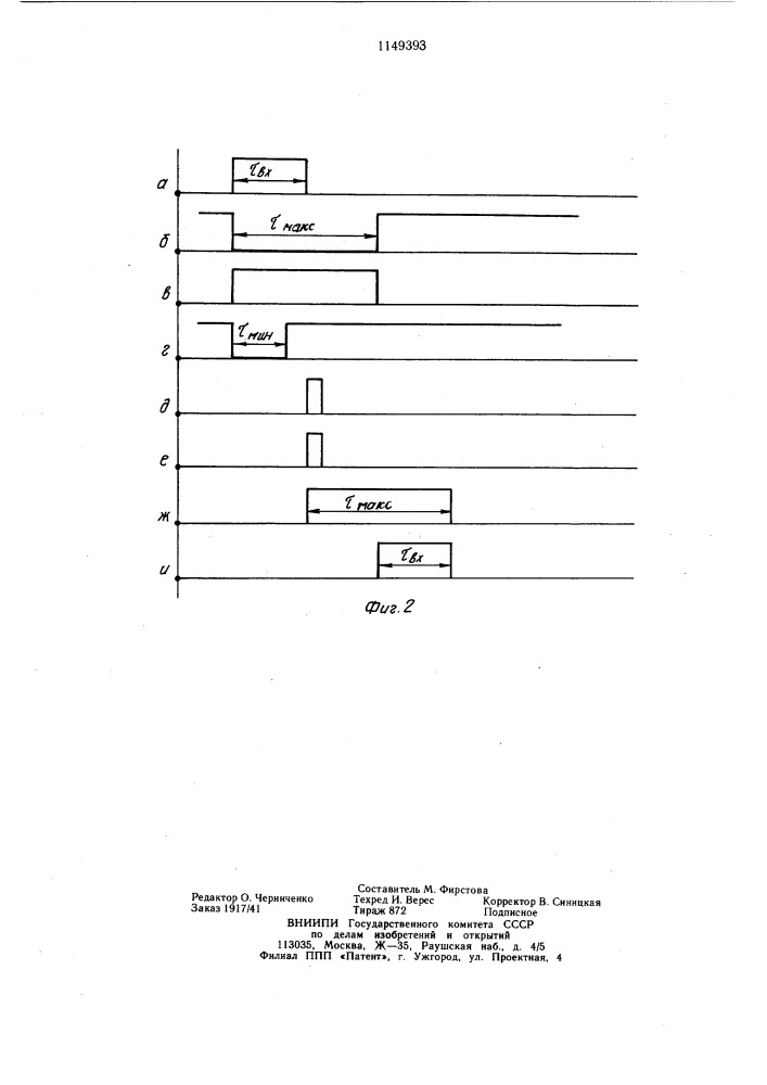 Селектор импульсов по длительности (патент 1149393)