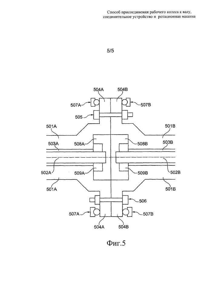 Способ присоединения рабочего колеса к валу, соединительное устройство и ротационная машина (патент 2659590)