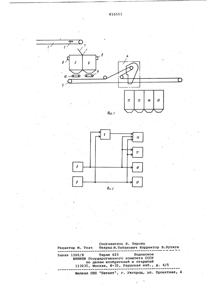 Устройство для автоматической сортировкируд (патент 816551)