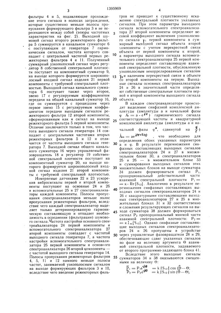 Способ испытания изделий на случайную вибрацию и многоканальное устройство для его осуществления (патент 1395969)