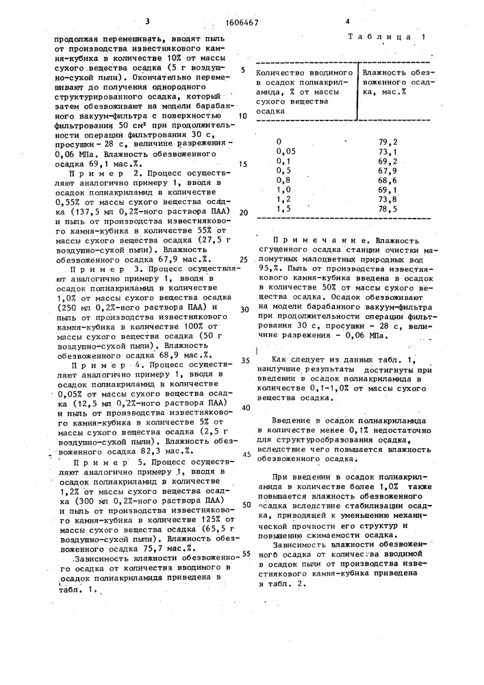 Способ обработки осадка (патент 1606467)