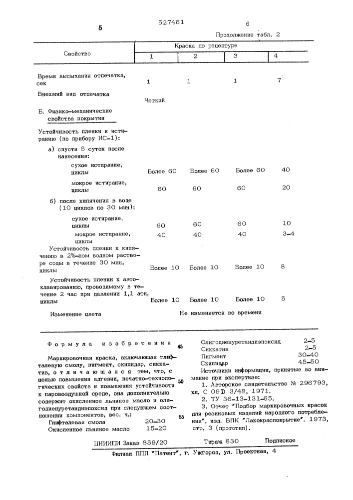 Маркировочная краска (патент 527461)