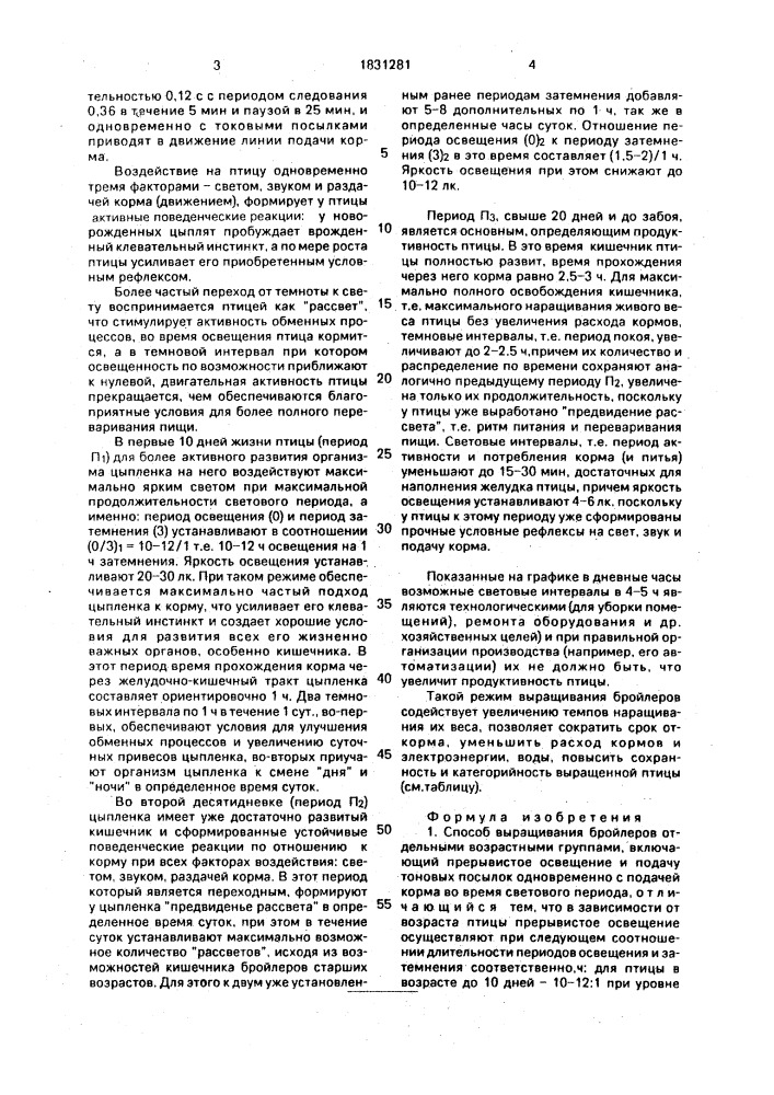 Способ выращивания бройлеров (патент 1831281)