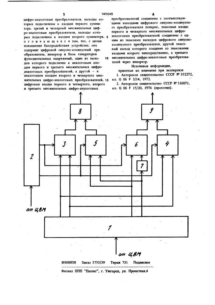 Устройство для поворота изображения (патент 949648)